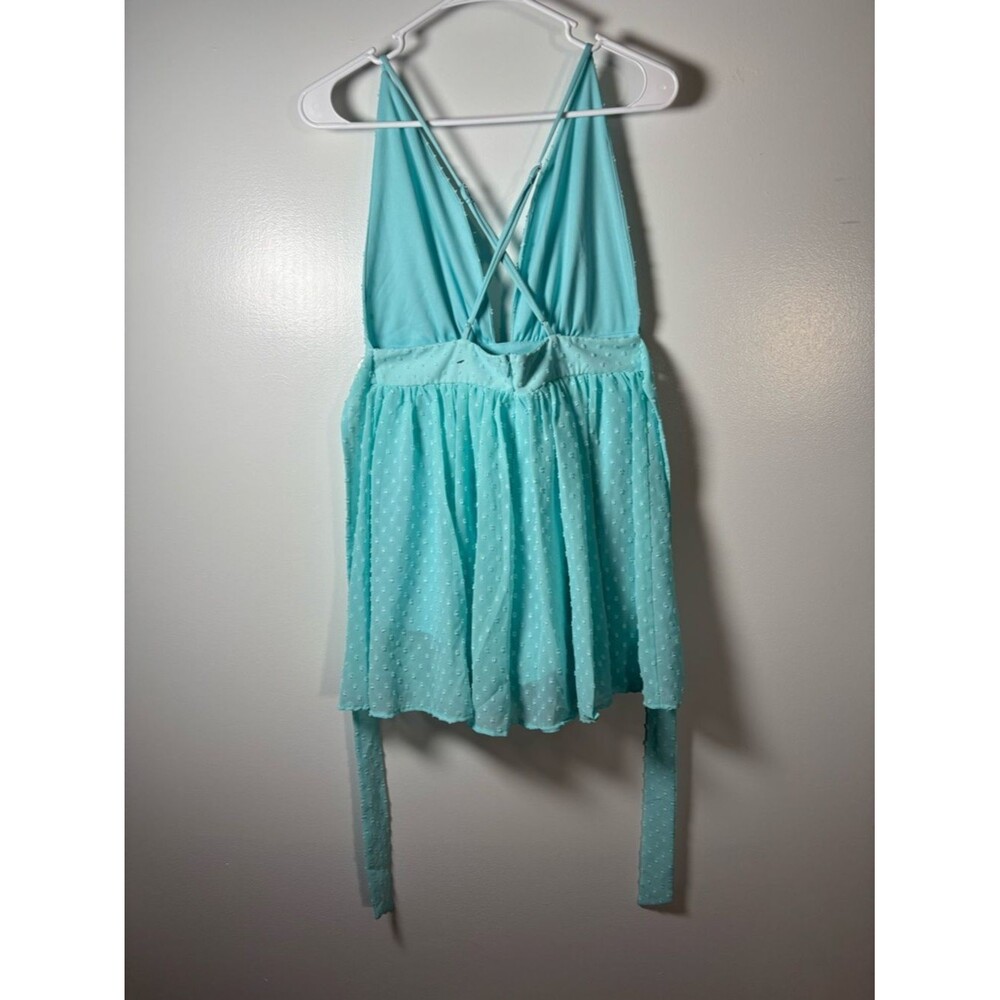 Lucy in the Sky Light Aqua Dot Chiffon Dress - Picture 6 of 10